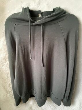 Eddie Bauer Black Hoodie Womens Medium Soft Stretch Pullover Casual Cozy